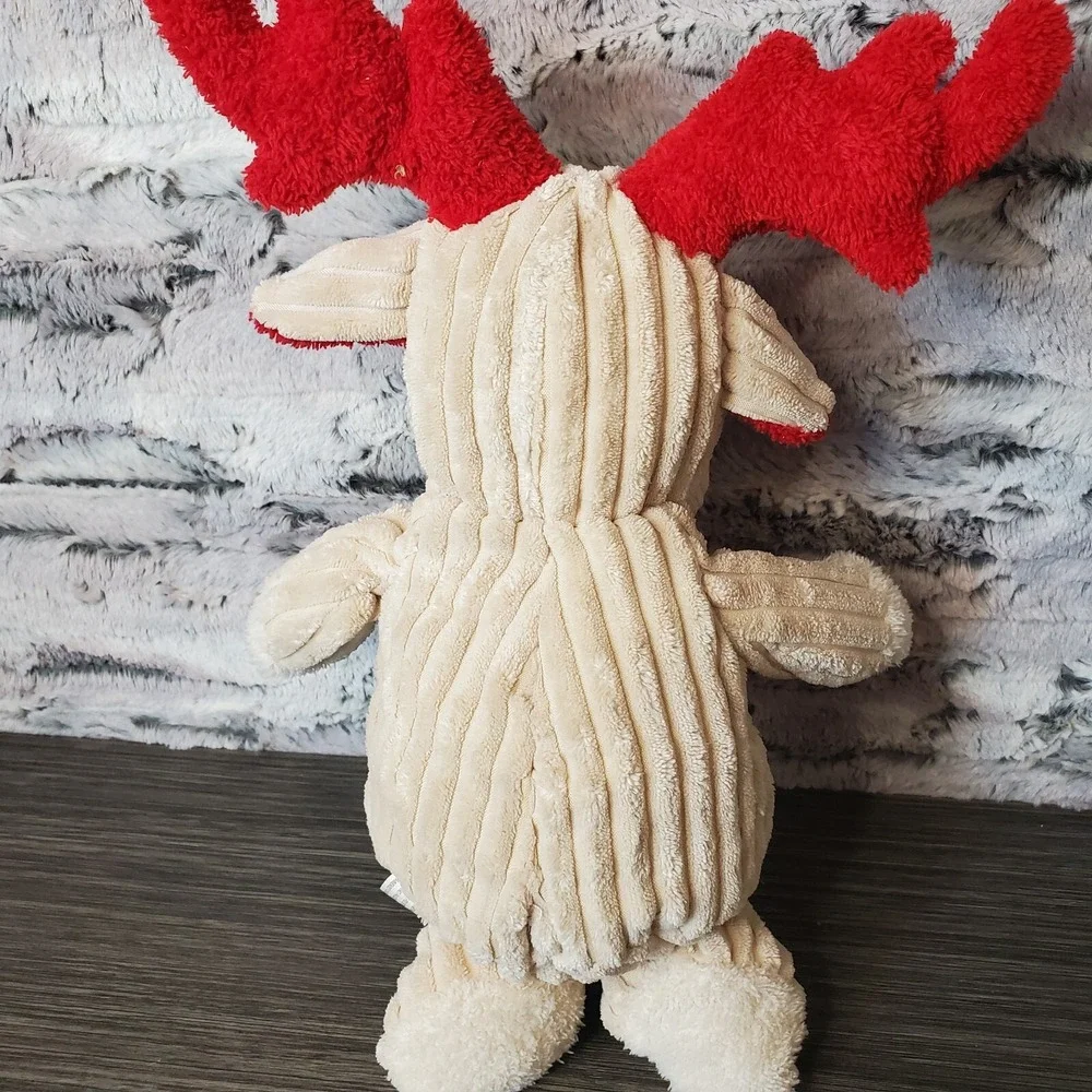 Goffa Moose Joy In Jesus Plush Beige and Red  Ribbed Textured Stuffed Animal 14
